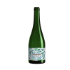 A single tall bottle of our Assamica beer, the bottle has a tall neck and the label is blotchy shapes of low opacity overlapping in a smoke like tornado.