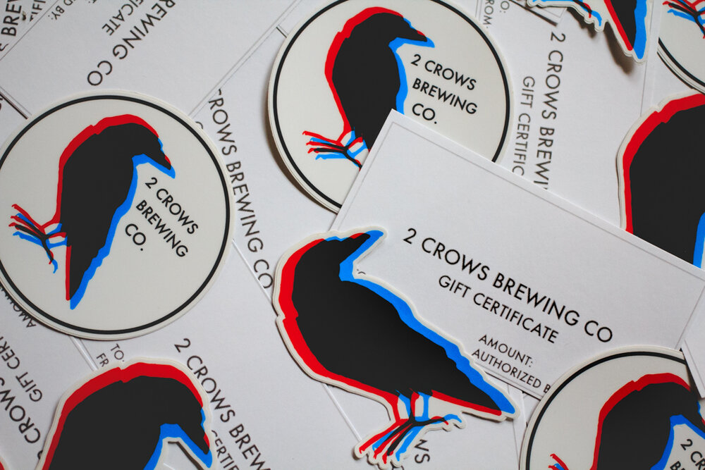 Physical gift cards for 2 crows
