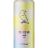 A single tall can of our Refresh beer, the label is soft and has a dot textured, the colours merge seamlessly between each other from pinks, blues and yellows.